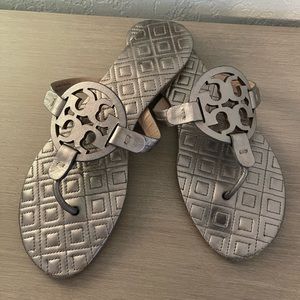 Tory Burch Classic Silver Sandals 8.5